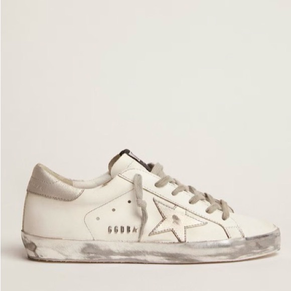 Golden Goose White and Silver Star Sneakers - Picture 2 of 16